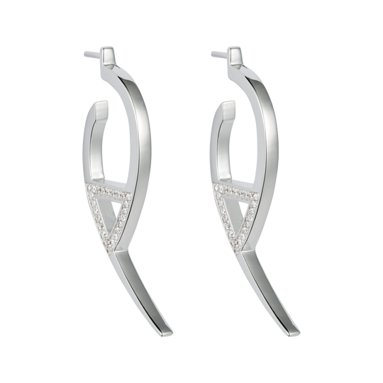 Flick CZ Earrings - Silver