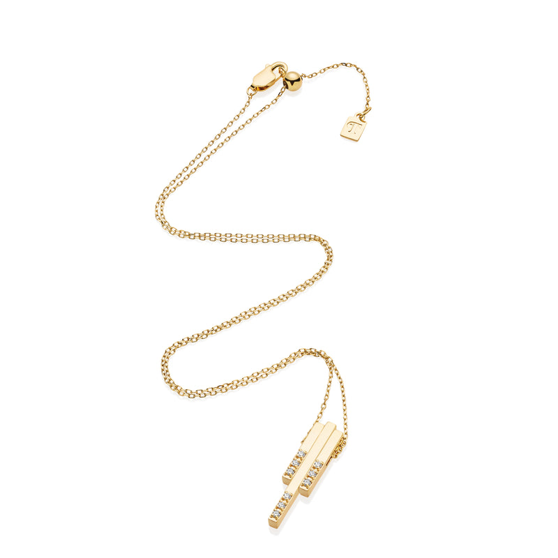 Art Deco Linear Pendant - Gold/Diamond