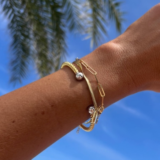 Long Link Chain Bracelet - Gold - SPG-261