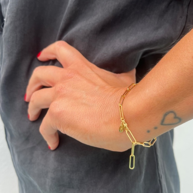 Long Link Chain Bracelet - Gold - SPG-261