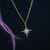 Large Sparkling Starburst Necklace - Gold - SPG-226-334
