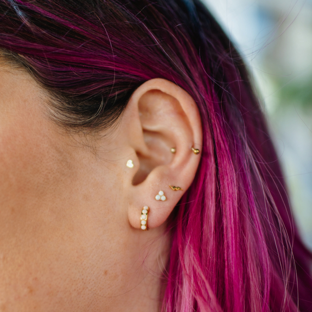 Opal Trinity Set of 3 Earrings - Silver - SPS-108-139-252