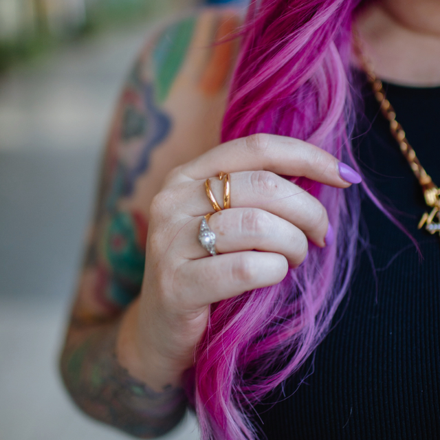 Claw Triple Band Open Ring - Gold - SPG-50