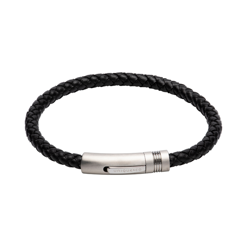 Leather Bracelet - Black - B442BL