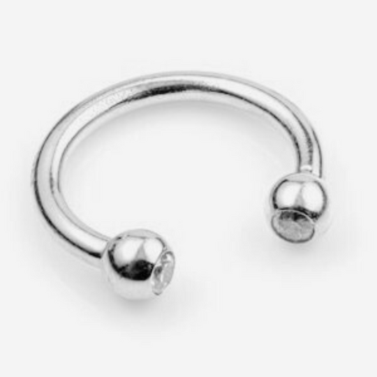 Jewelled Circular Barbell Ring - 14ct White Gold - TLMB27G-14K-W-1.2-8