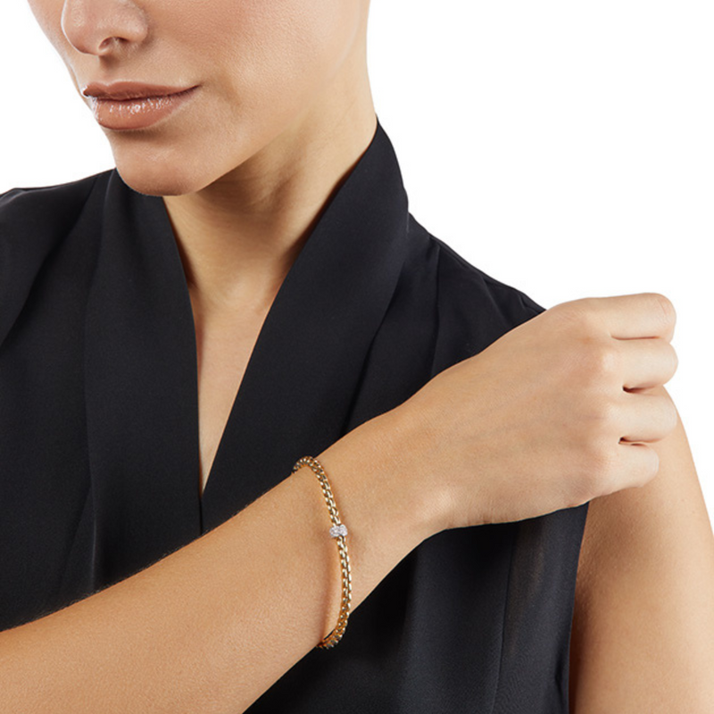 Eka Flex'it Diamond Pavé Bracelet, Medium - 18ct White Gold - 733BPAVEM-B