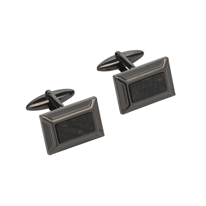 Stainless Steel Cufflinks - Gunmetal - QC-242