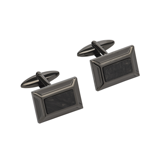 Stainless Steel Cufflinks - Gunmetal - QC-242