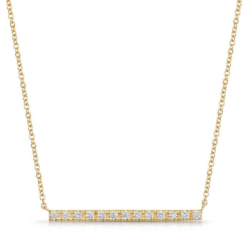 Diamond Bar Pendant Necklace, 0.38ct - 18ct Yellow Gold - BP3RD40-18Y