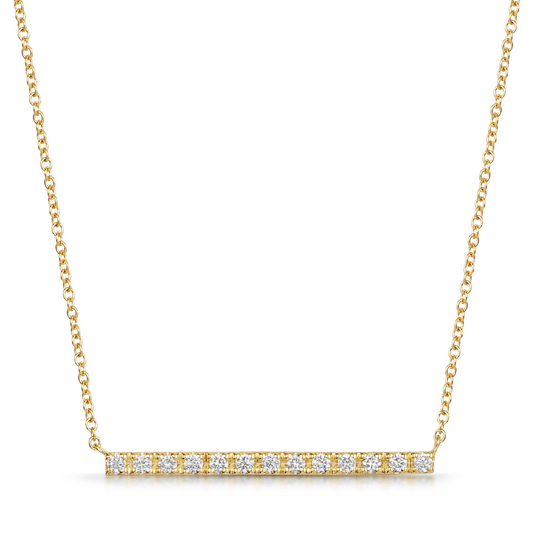 Diamond Bar Pendant Necklace, 0.38ct - 18ct Yellow Gold - BP3RD40-18Y