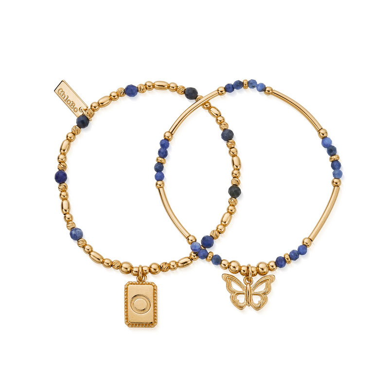 New Beginnings Sodalite Set Of 2 Bracelets - Gold - GBSET33773379
