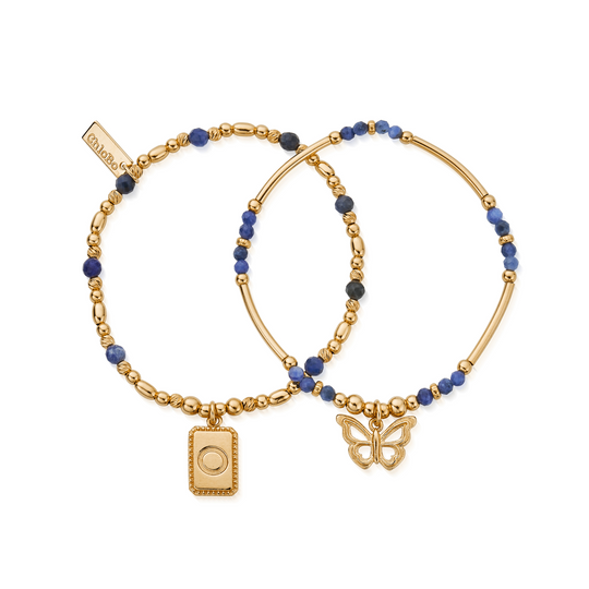 New Beginnings Sodalite Set Of 2 Bracelets - Gold - GBSET33773379