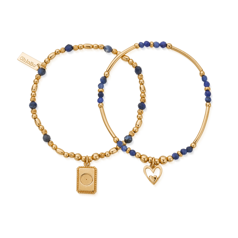 Celebrate Sodalite Set Of 2 Bracelets - Gold - GBSET33711092