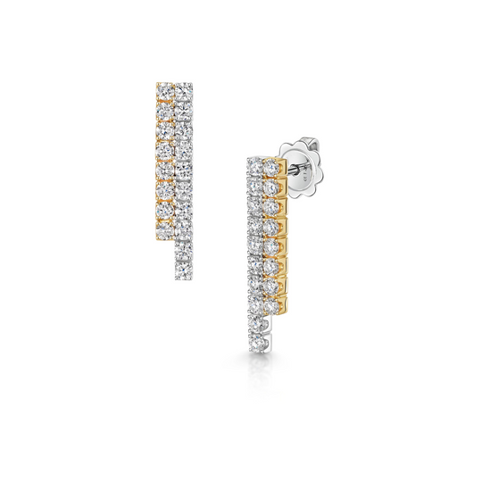 Diamond Skyline Drop Earrings, 1.53ct - 18ct Yellow & White Gold