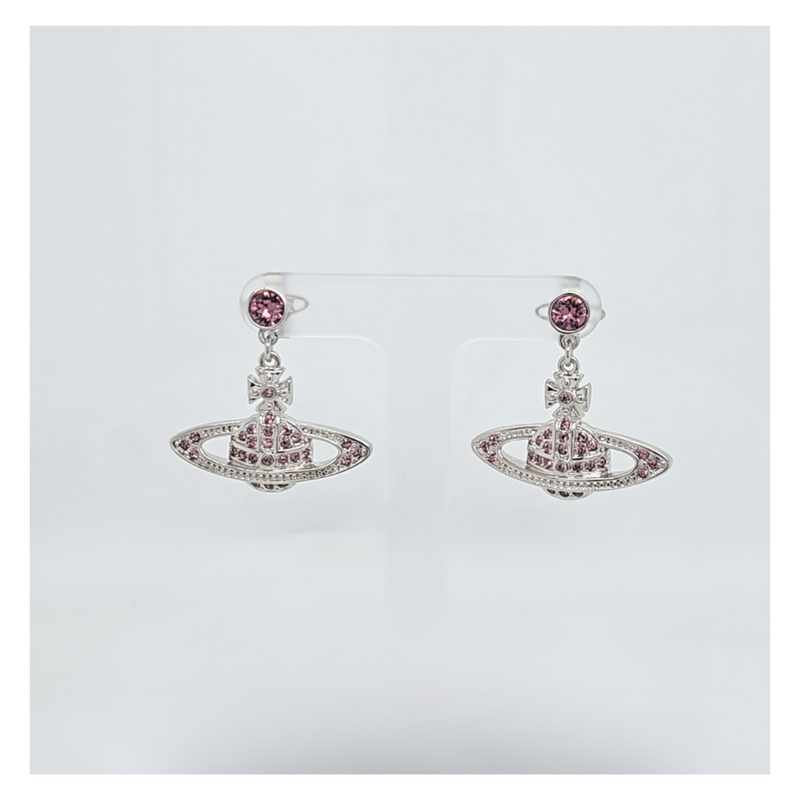 Mini Bas Relief Drop Earrings - Silver/Iris - 62020025-02P551