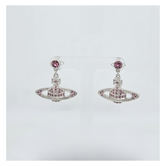 Mini Bas Relief Drop Earrings - Silver/Iris - 62020025-02P551