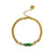 Sofia Teardrop Curb Chain Bracelet - Gold/Green - AS22TRB04