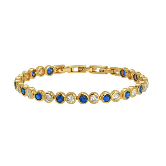 Dotty Sapphire Tennis Bracelet - Gold - AS22TRB07