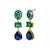 Frida Statement Sapphire/Emerald Drop Earrings - Gold - AS22TRE15