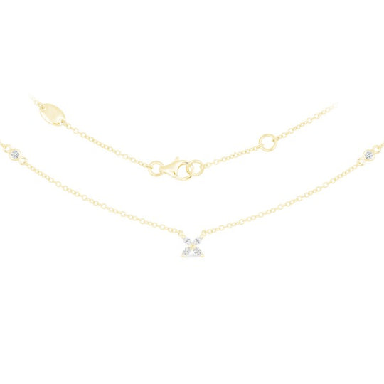 Single Flower Diamond Pendant, 0.16ct - 18ct Yellow Gold