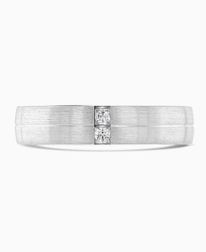 Gents Palladium Diamond Wedding Ring