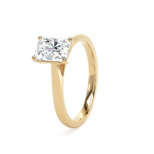 18ct Yellow Gold Radiant Cut Laboratory Grown Diamond Engagement Ring - 1.57ct