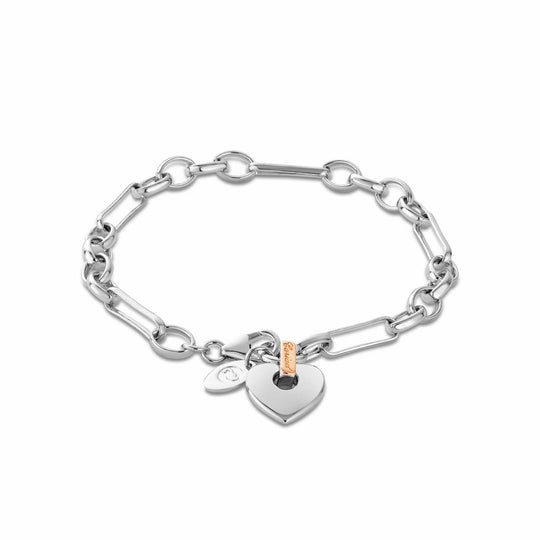 Cariad Heart Bracelet - Silver/Rose - XX3SCBR6