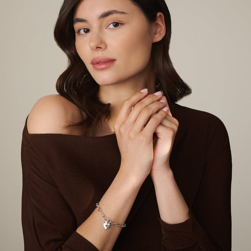 Cariad Heart Bracelet - Silver/Rose - XX3SCBR6