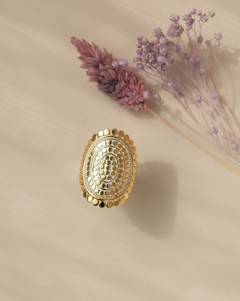 Scallop Saddle Ring - Gold - RG10428-TWT