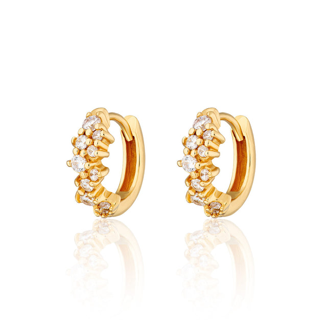 Stardust Huggie Hoop Earrings - Gold - SPG-251