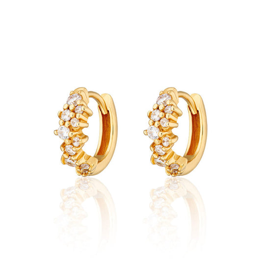 Stardust Huggie Hoop Earrings - Gold - SPG-251