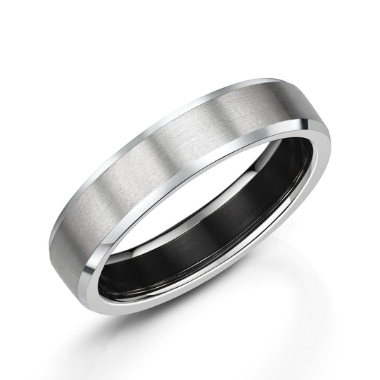 Brushed Platinum Wedding Ring, 5mm