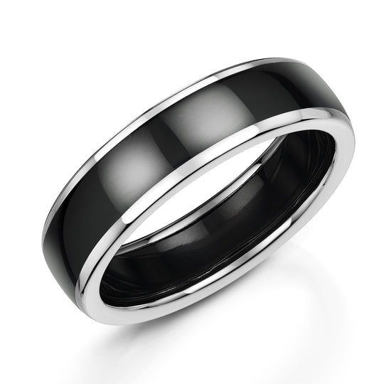 Zirconium & Platinum Wedding Ring, 6mm