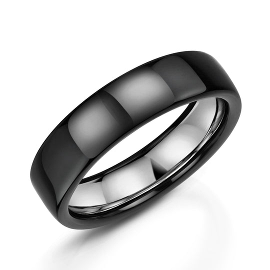 Zirconium Polished Wedding Ring, 6mm