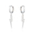 Lightning Hoop Earrings - Silver - SPS-259