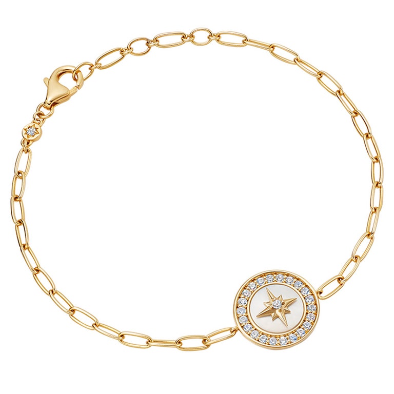 Polaris Mother of Pearl Compass Bracelet - Gold - 50038YWTB