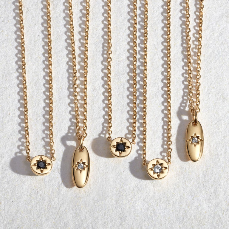 Polaris Black Spinel Star Set Pendant - Gold - 50032YBKN