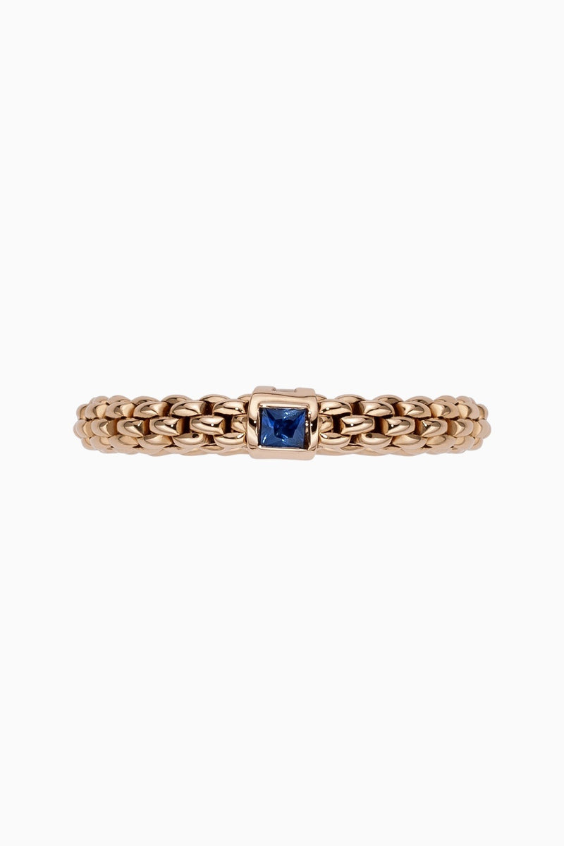 Souls Flex'It Ring with Blue Sapphire, Large - 18ct Rose Gold - AN09ZAFL-R