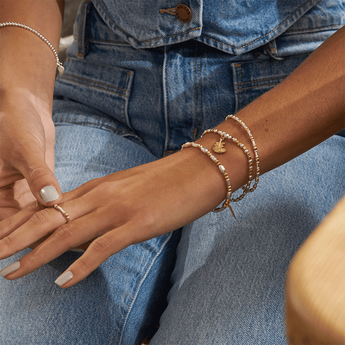 Curved Feather Bracelet - Gold/Silver - GMBCFB2567
