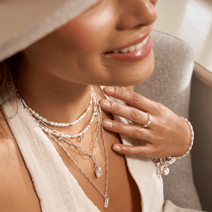 Pearl Choker Necklace - Silver - SNPCHOKER