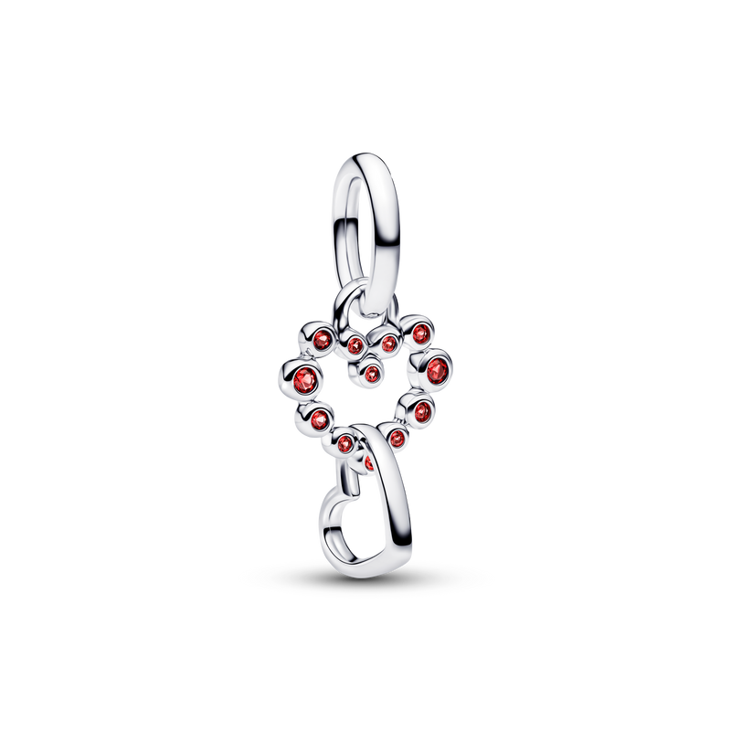 Connected Hearts Dangle Charm, Red - Sterling Silver - 794435C01