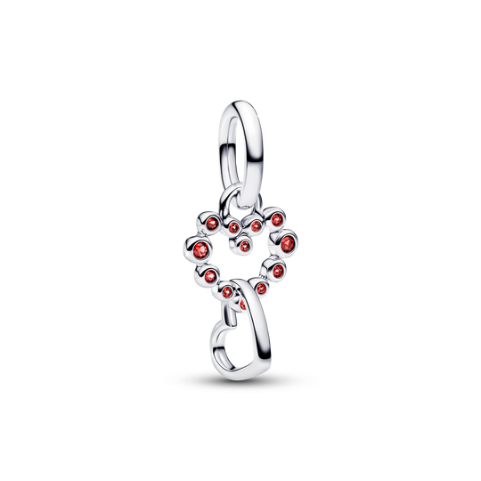 Connected Hearts Dangle Charm, Red - Sterling Silver - 794435C01