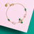 Beatrice Jewelled Bee Bracelet - Blush Pink, Emerald Green & Gold - AS22FFB01