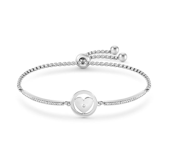 Milleluci Stainless Steel & CZ Heart Bracelet - 028092/999