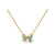 Amelia Bow Necklace, Turquoise/Clear - Gold - AS22TRN88