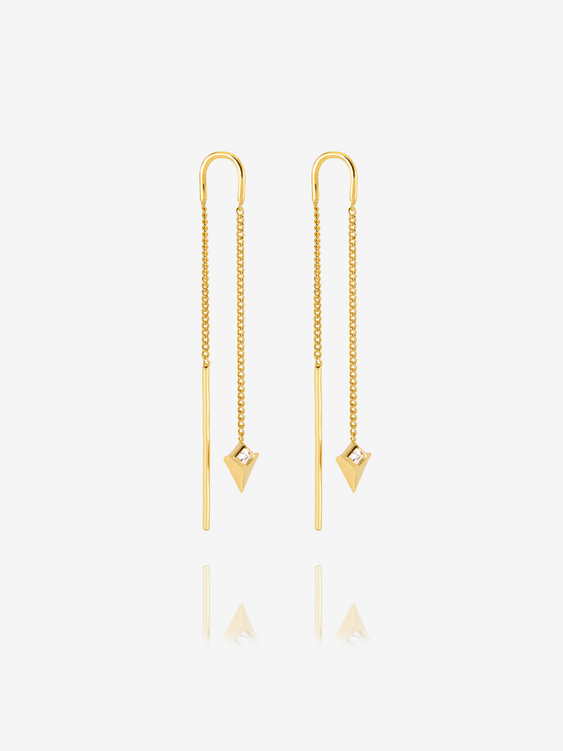 Arrow Spike Threader Earrings - Gold - NSE5GP