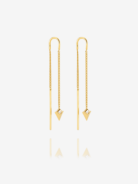 Arrow Spike Threader Earrings - Gold - NSE5GP