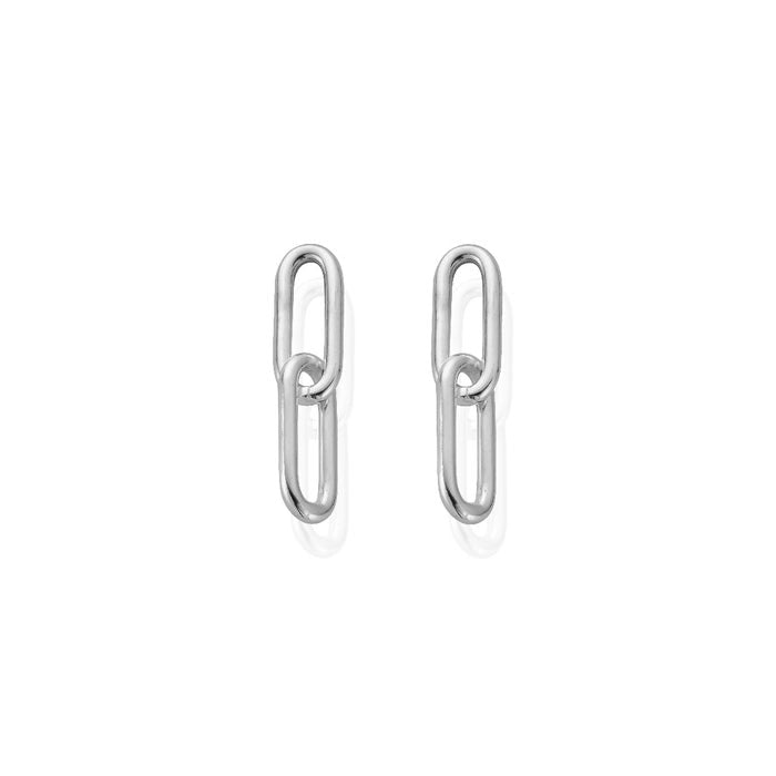 Medium Two Link Earrings - Silver - CC-S-ER-4-S1