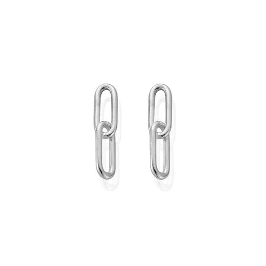 Medium Two Link Earrings - Silver - CC-S-ER-4-S1