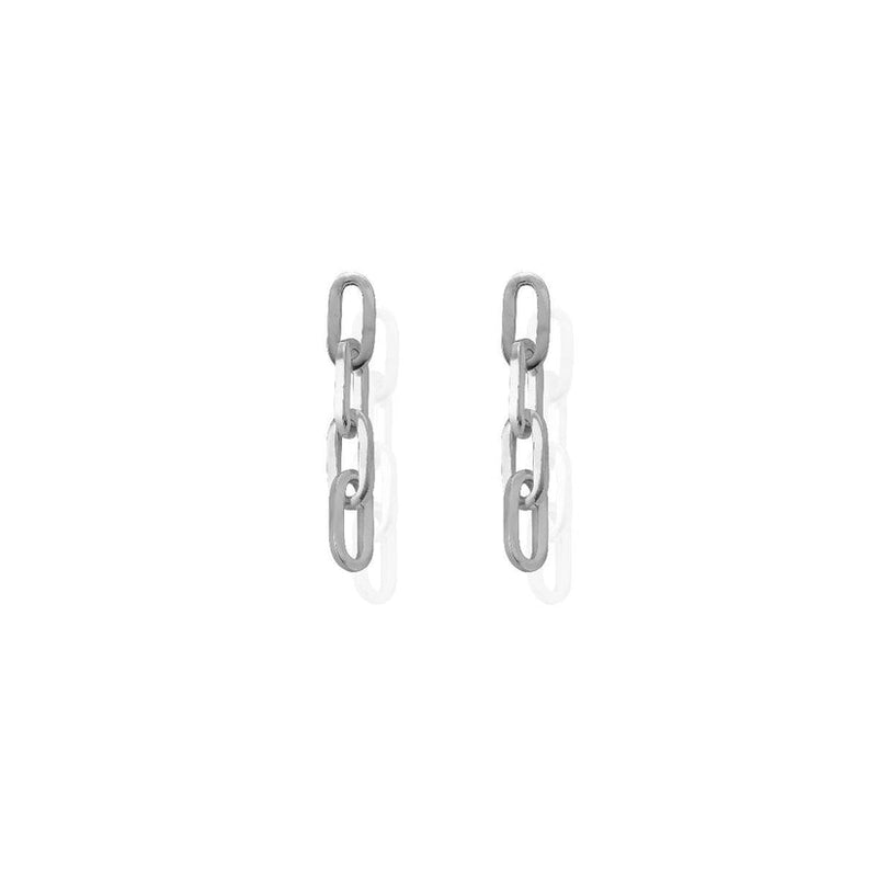 Mini Four Link Earrings - Silver - CC-S-ER-5-S1